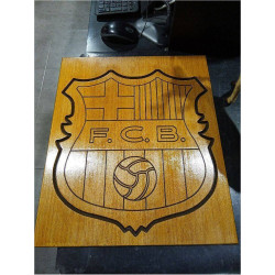 ESCUDO FUTBOL CLUB BARCELONA MADERA