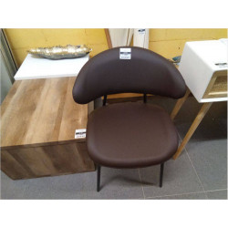 SILLA PU METAL 57X57X77 MARRON