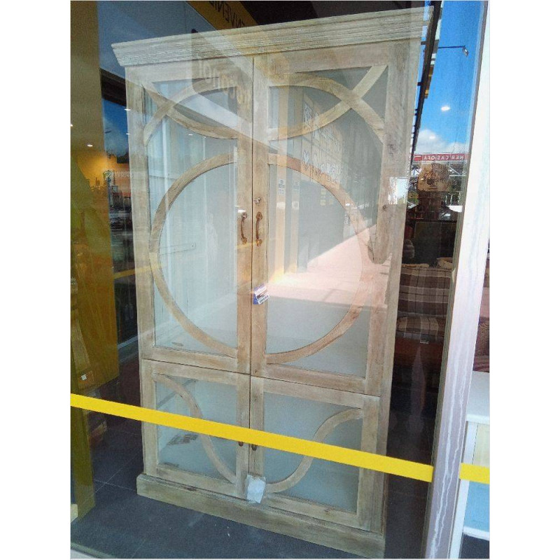 VITRINA MADERA MACIZA MANGO 120X50X205