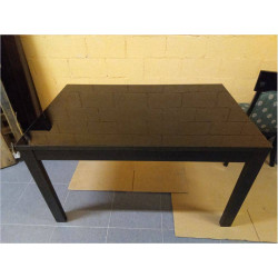 MESA COMEDOR CRISTAL NEGRO 135X85