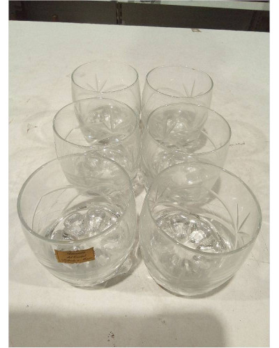 6 VASOS CRISTAL TALLADO