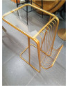 MESITA AUX METAL CRISTAL 46.5X30X61 DORADO