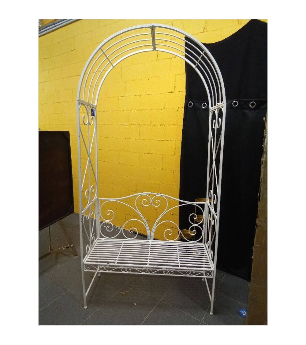 ARCO METAL 116X47X230 CON BANCO DESGASTADO BLANCO