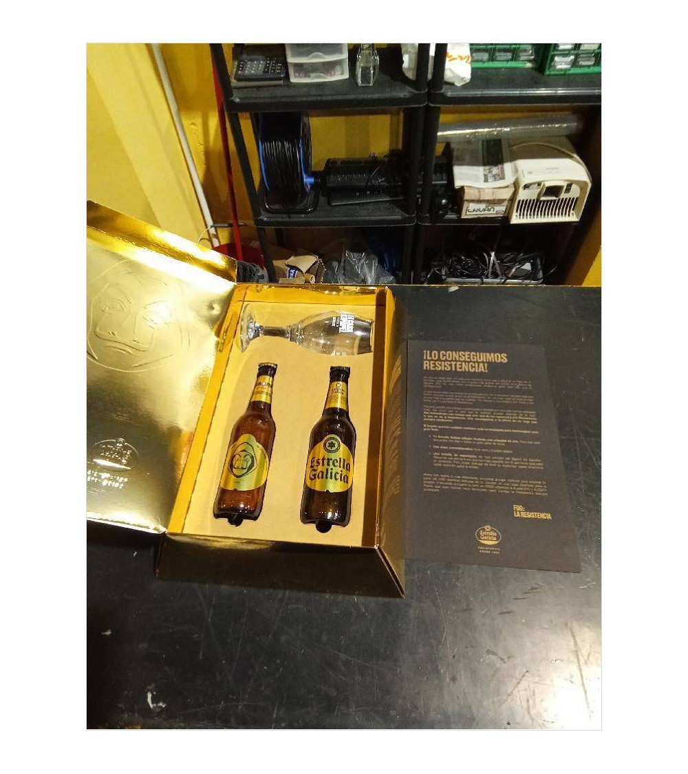 PACK EDICION LIMITADA LINGOTE DE ORO LA CASA DE PAPEL ESTRELLA GALICIA