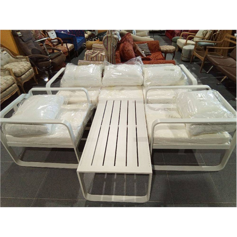 SOFA SET 4 PZAS ALUMINIO 