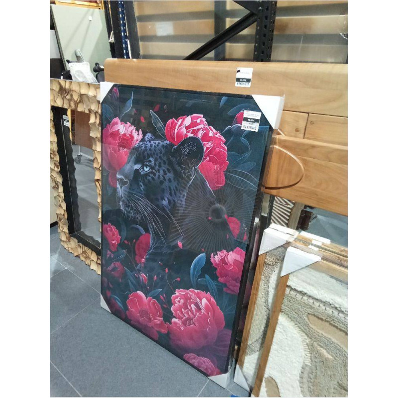 CUADRO LIENZO VELVET 83X4X123 PANTERA