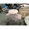 SET 3 MESAS METAL PLEGABLE ROSA