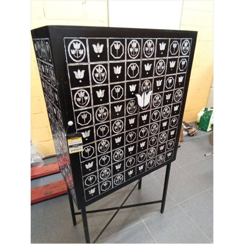 MUEBLE BAR HUESO HIERRO 80X40X153X BICOLOR