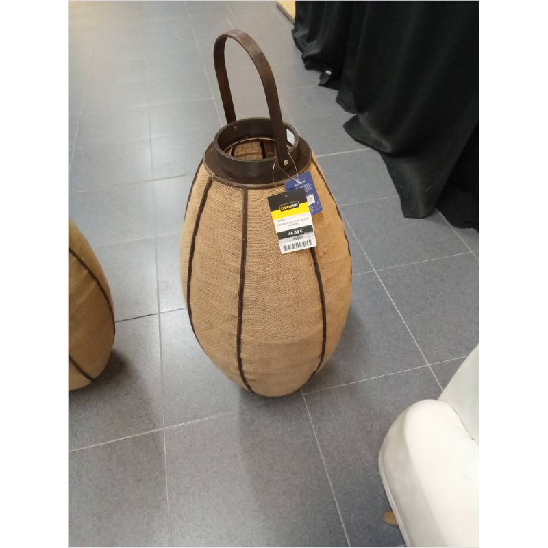PORTAVELAS YUTE BAMBU 40X40X93