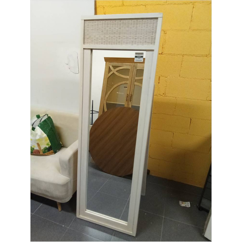 ESPEJO VESTIDOR MANGO RATAN 58X8X175 BLANCO ROTO