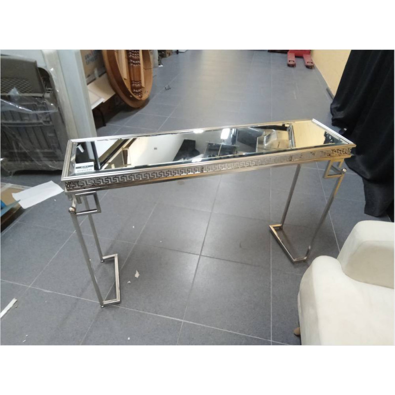 CONSOLA METAL ESPEJO 117X31X75 ENVEJECIDA