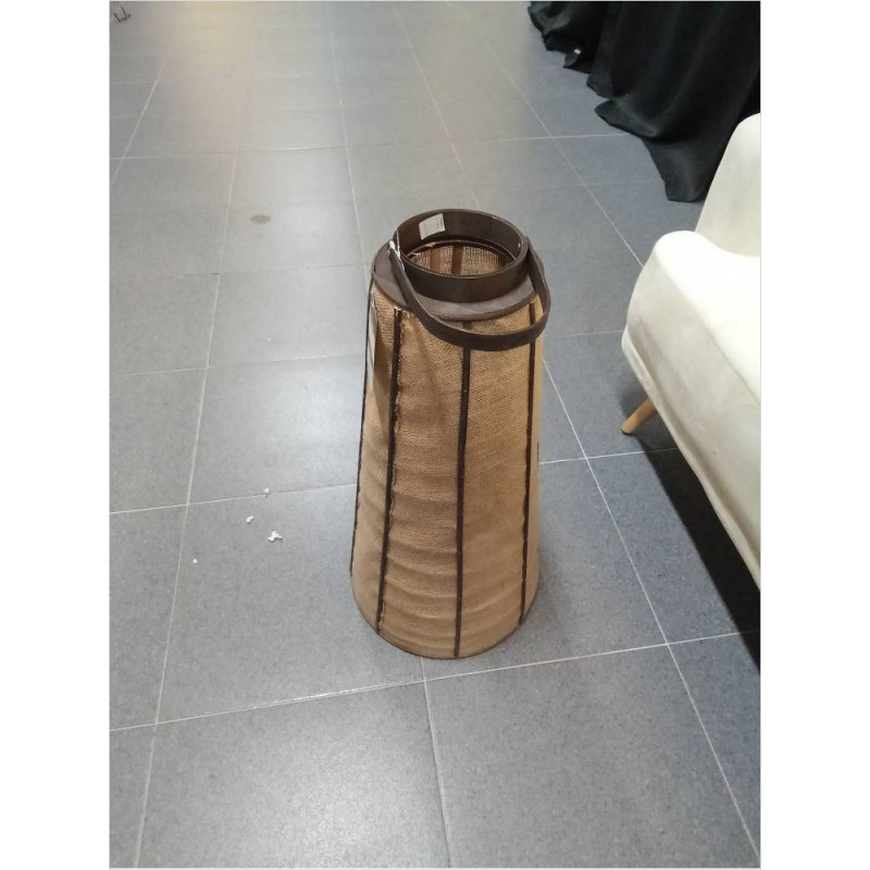 PORTAVELA YUTE BAMBU 33.5X33.5X81 NATURAL