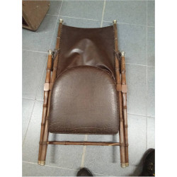SILLA PLEGABLE PIEL Y FALSO BAMBU