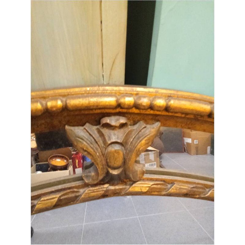 ESPEJO MADERA OVALADO DORADO 110X92