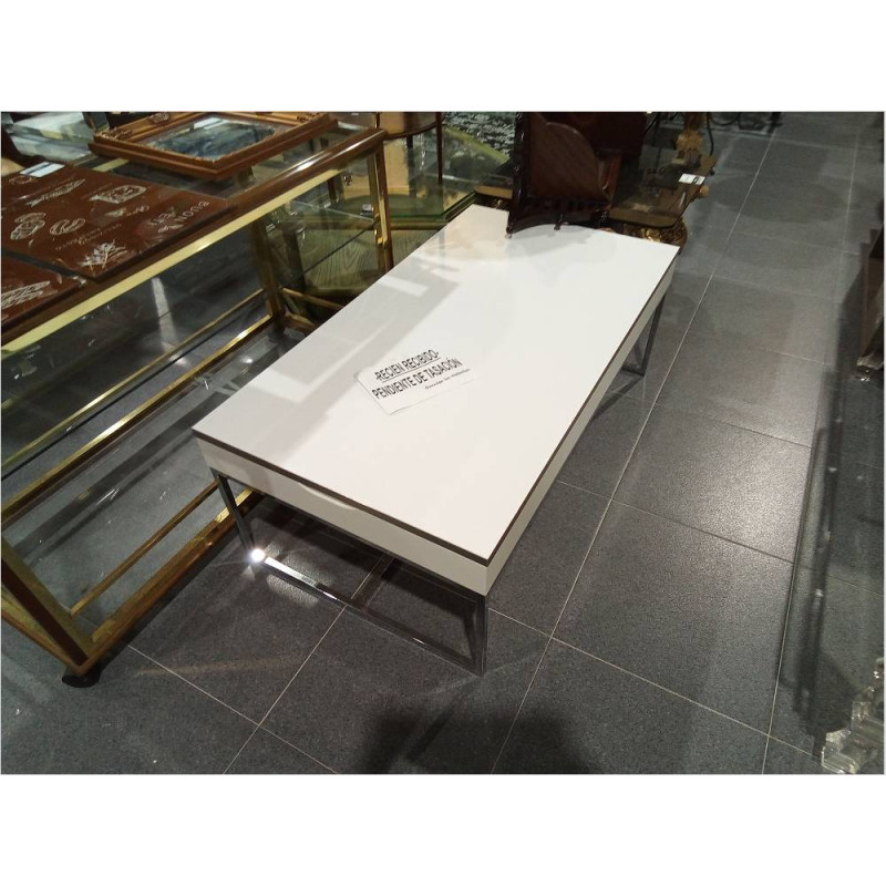 MESA CENTRO ELEVABLE BLANCA  107X 60 