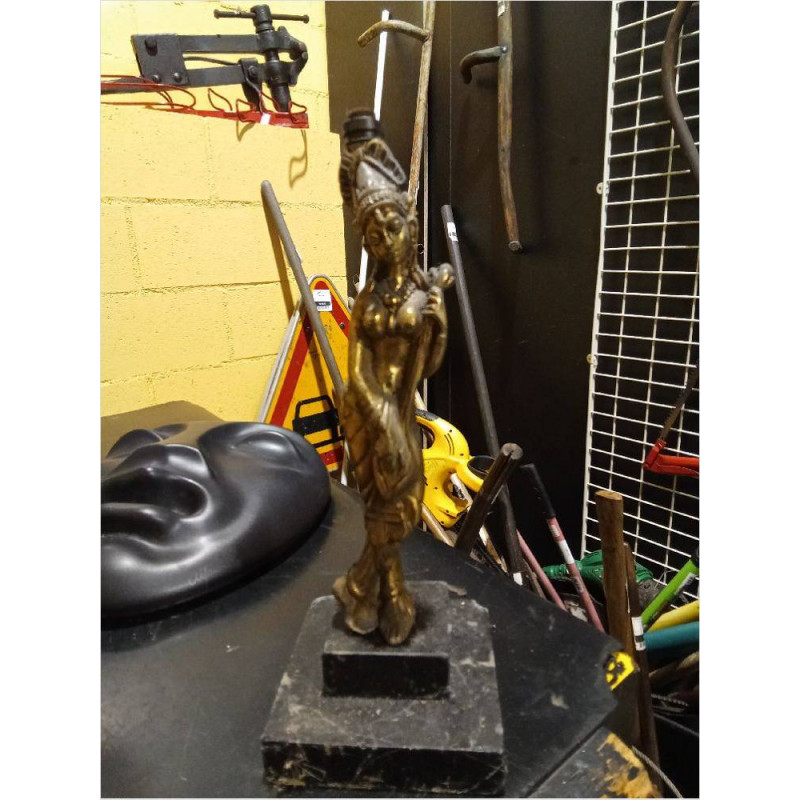 PIE DE LAMPARA MARMOL YBRONCE