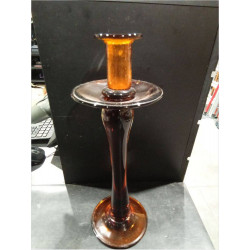 CANDELABRO CRISTAL AMBAR