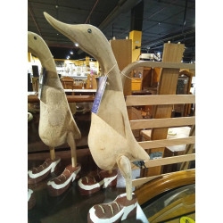 FIGURA MADERA 14X28X43 PATO CON ZAPATOS