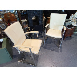 SILLA CROMADA Y PIEL