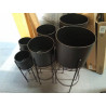 SET 3 MACETEROS METAL 30X30X70 NEGRO