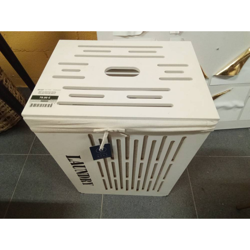 SET 5 CESTAS ROPA POLIESTER BLANCO