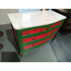 COMODA ROJA-VERDE MÁRMOL 
