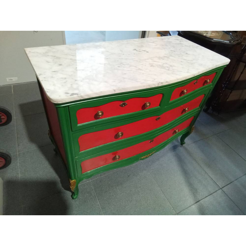 COMODA ROJA-VERDE MÁRMOL 