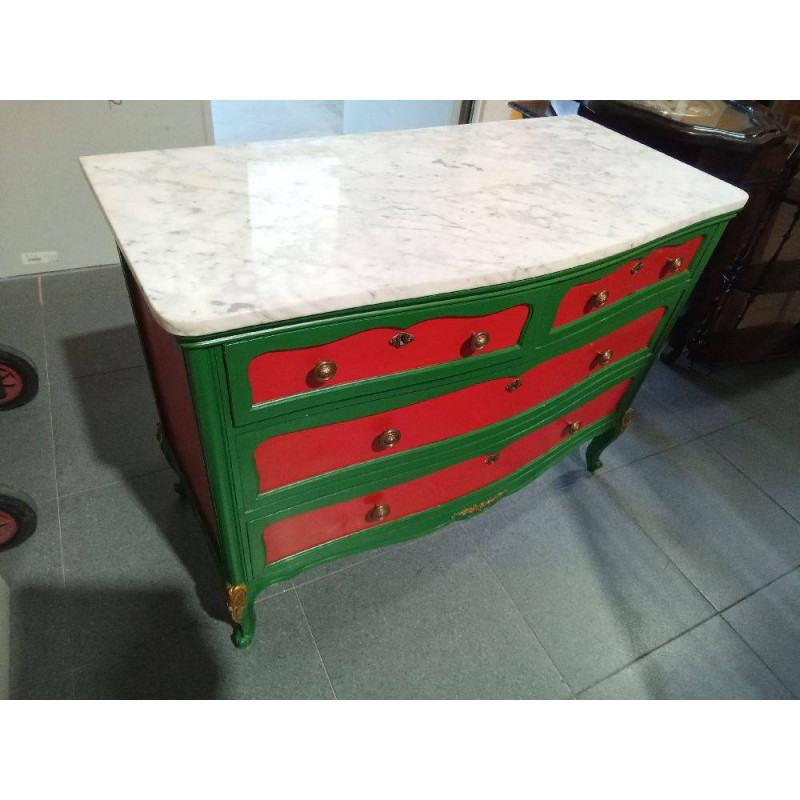 COMODA ROJA-VERDE MÁRMOL 