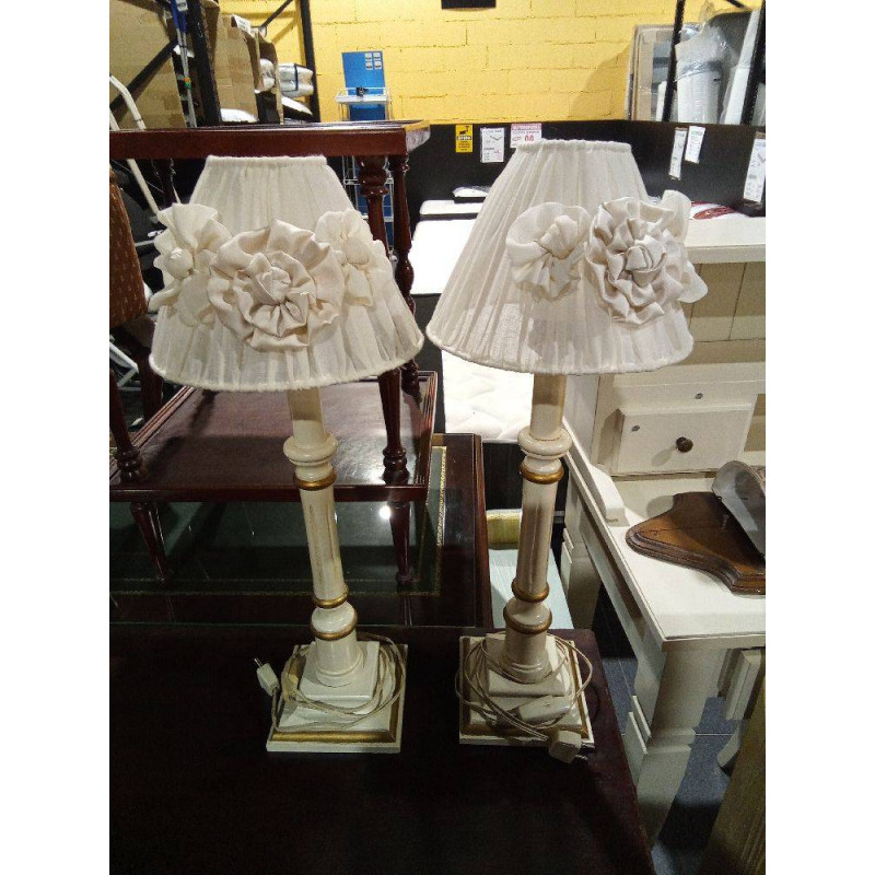 PAREJA LAMPARAS BLANCAS SOBREMESA 