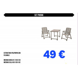 SET PICNIC MESA +2 SILLAS...