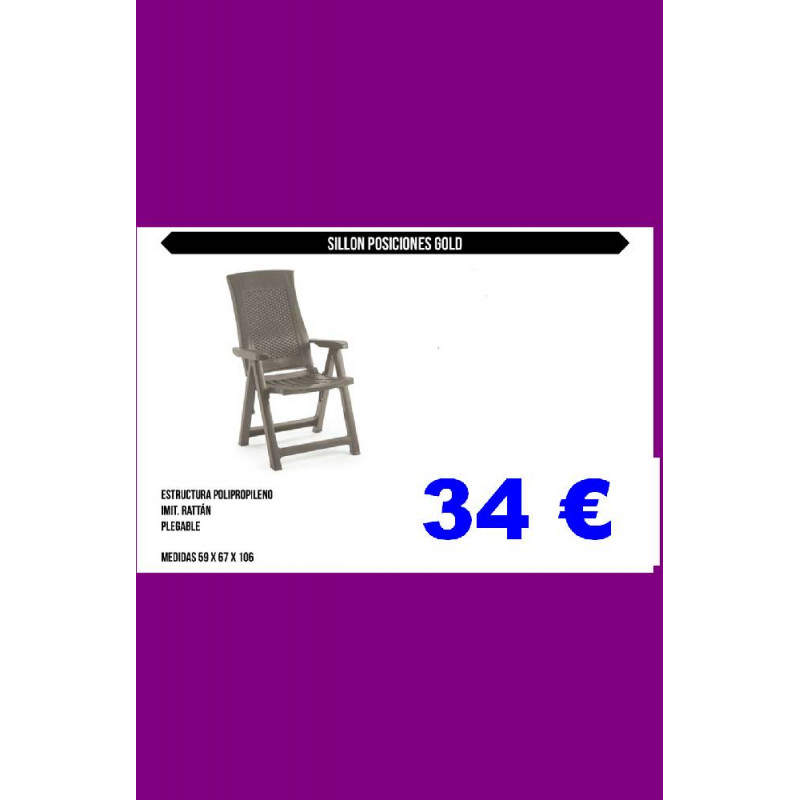 SILLON GOLD 4 POSIC-IMITA RATAN TAUPE
