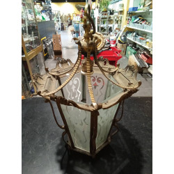 FAROL ANTIGUO BRONCE CRISTAL