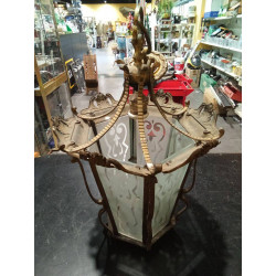 FAROL ANTIGUO BRONCE CRISTAL