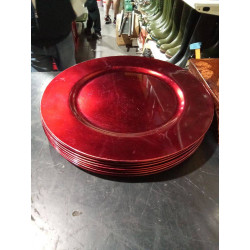 CONJUNTO 8 BAJO PLATOS ROJO