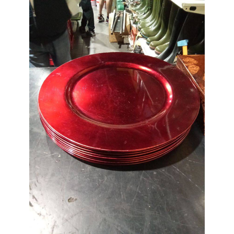 CONJUNTO 8 BAJO PLATOS ROJO