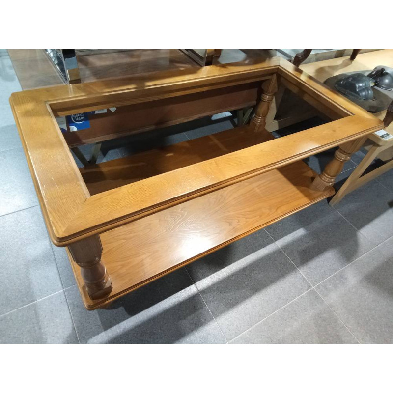 MESA CENTRO CASTAÑO CRISTAL 115X60CM