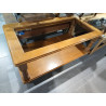 MESA CENTRO CASTAÑO CRISTAL 115X60CM