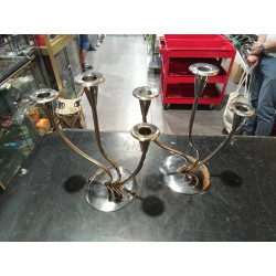 PAREJA CANDELABROS INOX