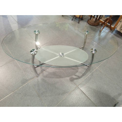 MESA CENTRO CRISTAL OVALADA