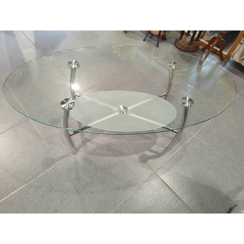 MESA CENTRO CRISTAL OVALADA