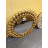 ESPEJO HIERRO CRISTAL 70X3X70 DORADO