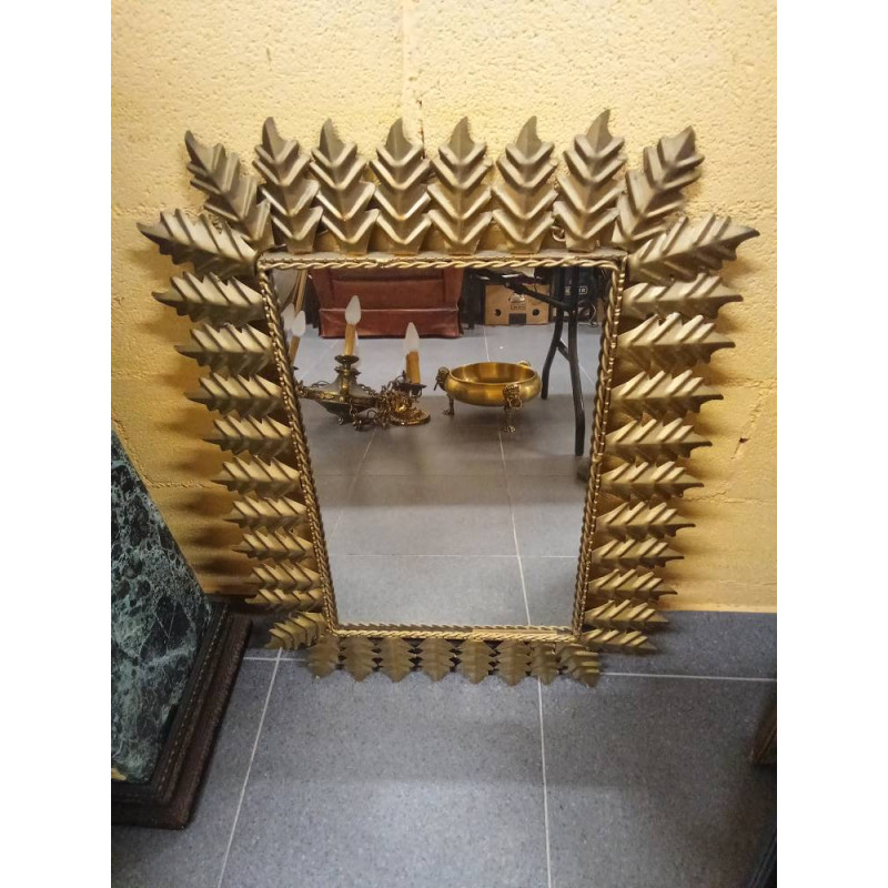 ESPEJO VINTAGE RECTANGULAR HOJAS