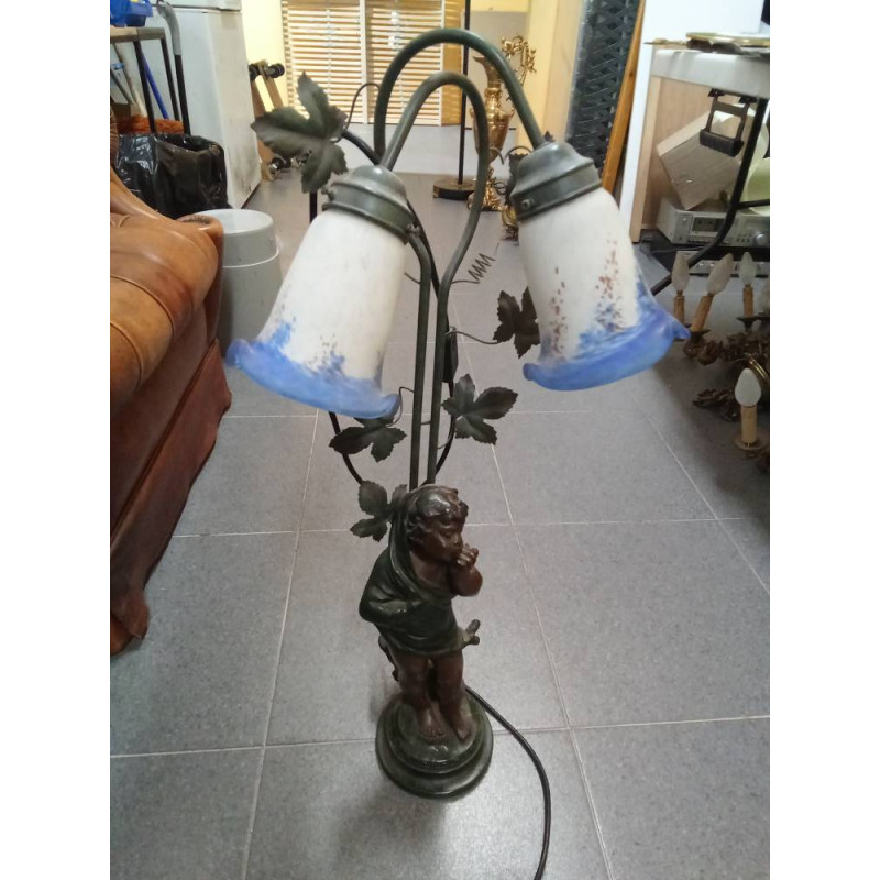 LÁMPARA SOBREMESA ESTILO ART NOUVEAU RESINA BRONCEADA