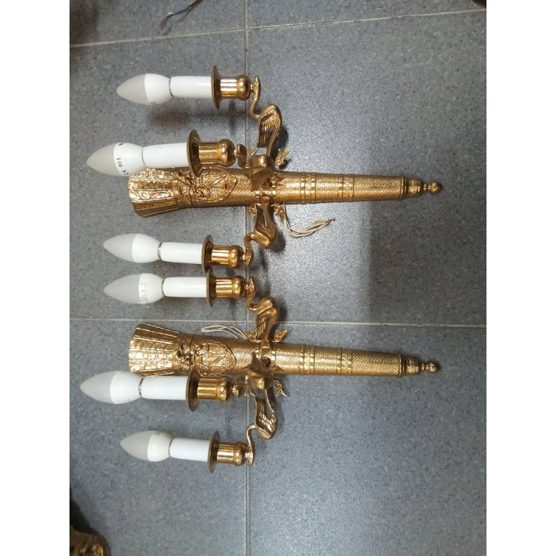 PAREJA APLIQUES BRONCE CISNES
