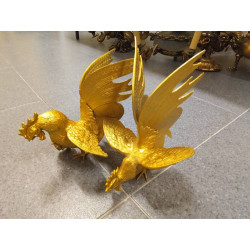 PAREJA DE GALLOS DORADOS