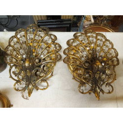 PAREJA APLIQUES BRONCE PAVO...