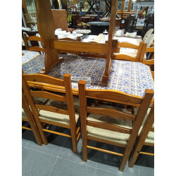 MESA AZULEJO 80X140 + 4 SILLAS