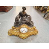 RELOJ ANTIGUO DE CHIMENEA MARMOL Y BRONCE
