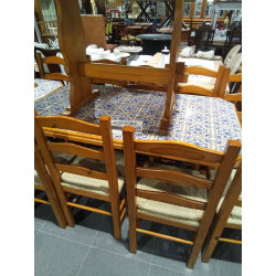 MESA AZULEJO 80X140 + 4 SILLAS