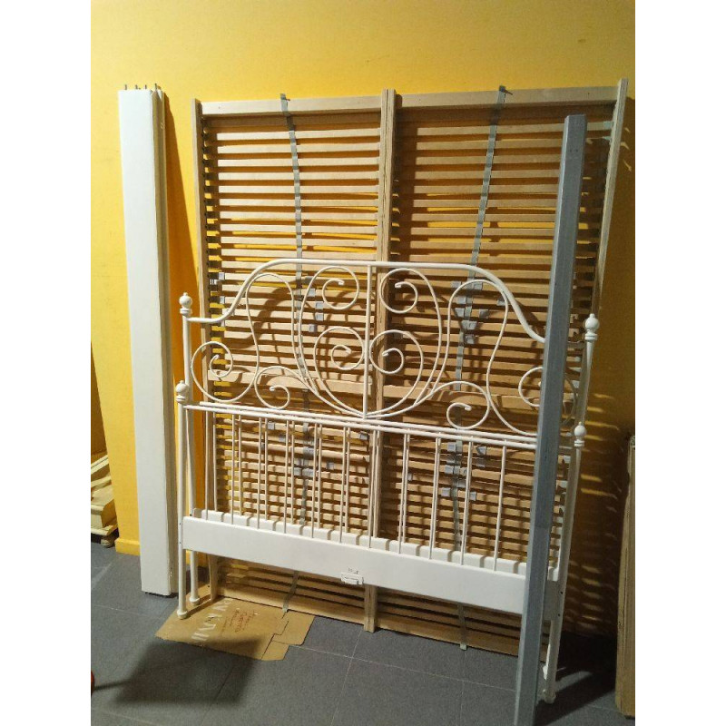 CAMA METALICA BLANCA CON SOMIER 140X200